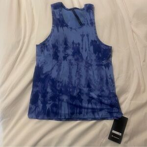 Lululemon NWT Blue Tie-Dye Men's Drive the Court Tank Top Size S